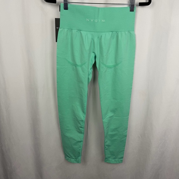 NVGTN NWT Bright Teal Green Seamless Leggings - Size Medium - Picture 8 of 11